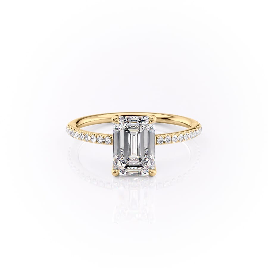 The Pave Ashley Set With A 2 Carat Emerald Lab Diamond