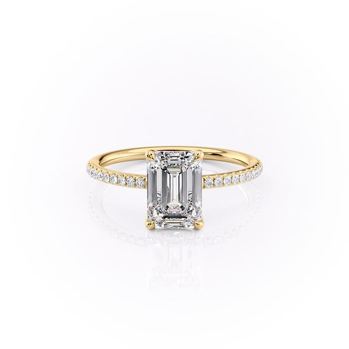 The Pave Ashley Set With A 2 Carat Emerald Lab Diamond