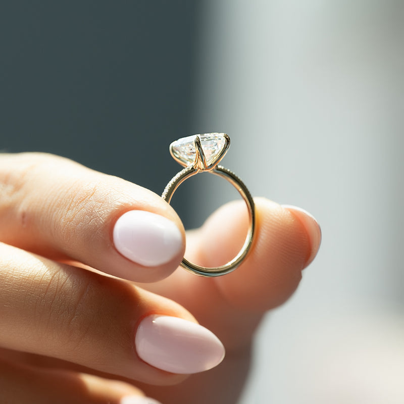 The Pave Ashley Set With A 2 Carat Emerald Lab Diamond