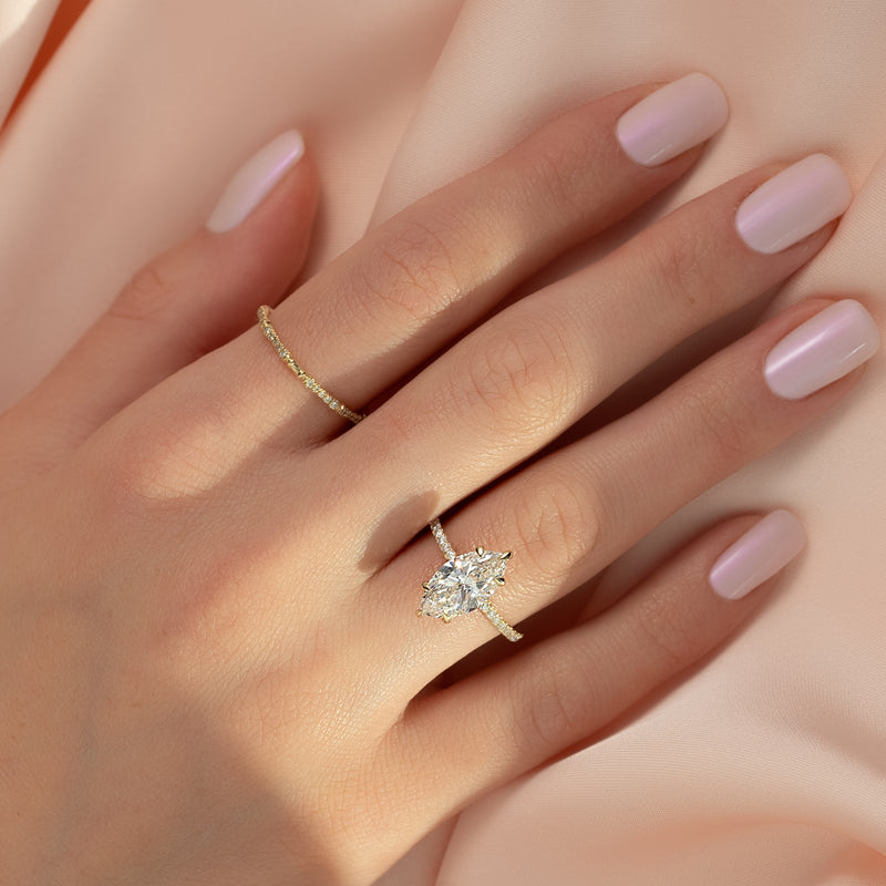 The Pave Ashley Set With A 2 Carat Marquise Lab Diamond
