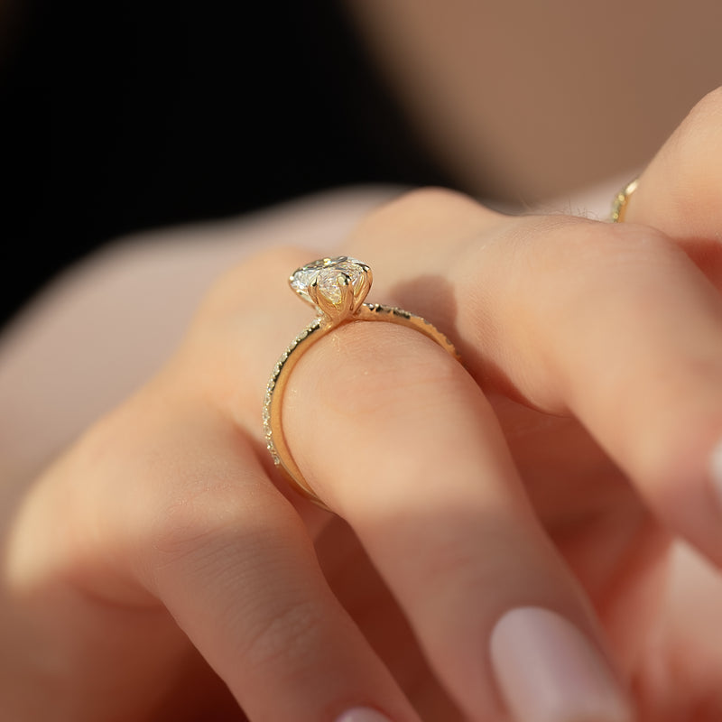 The Pave Ashley Set With A 2 Carat Marquise Lab Diamond