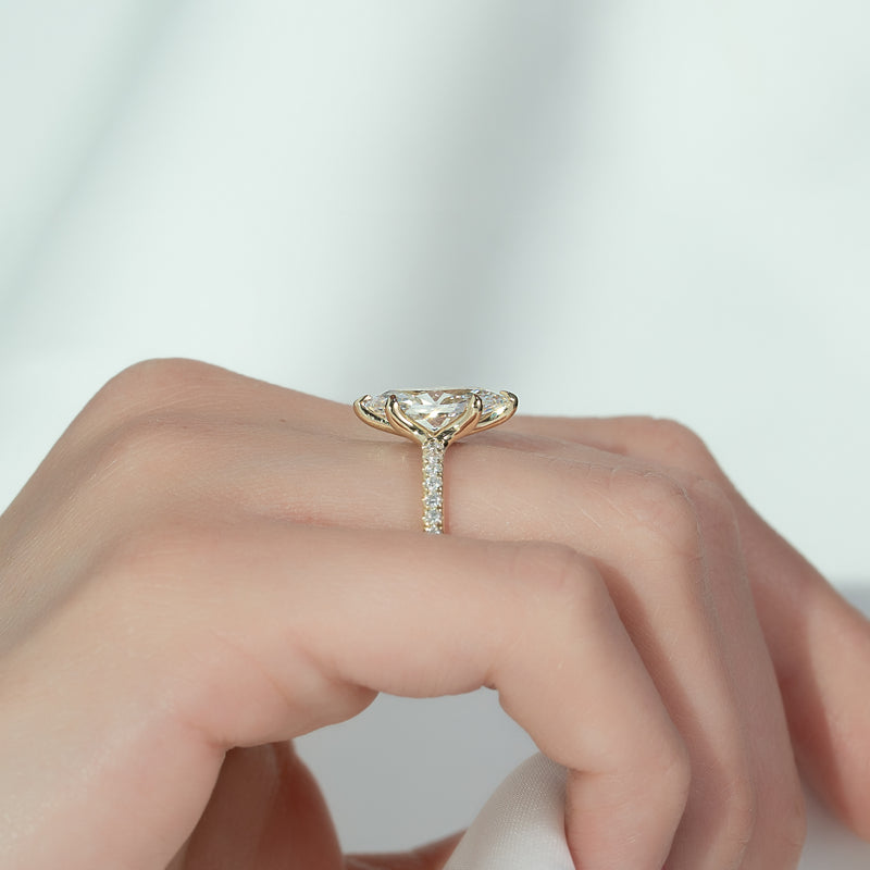 The Pave Ashley Set With A 2 Carat Marquise Lab Diamond