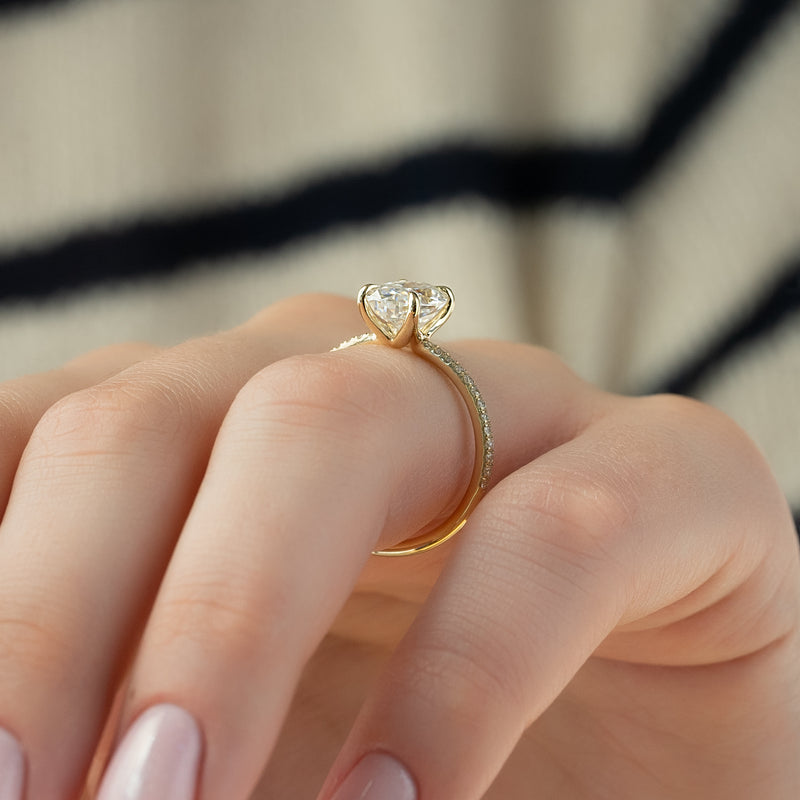 The Pave Ashley Set With A 2 Carat Oval Lab Diamond