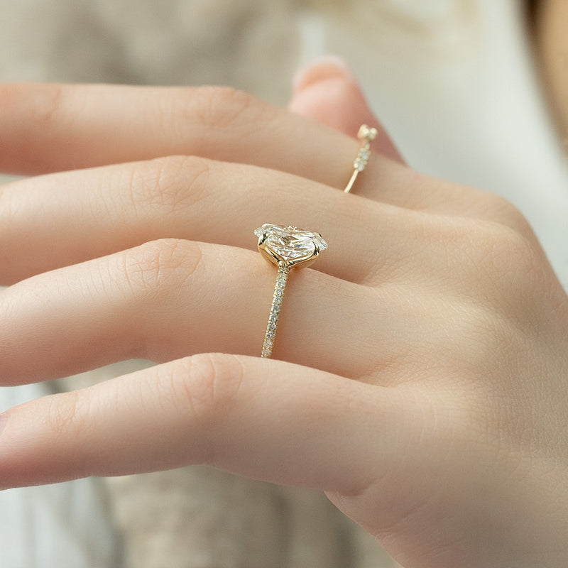 The Pave Ashley Set With A 2 Carat Oval Lab Diamond