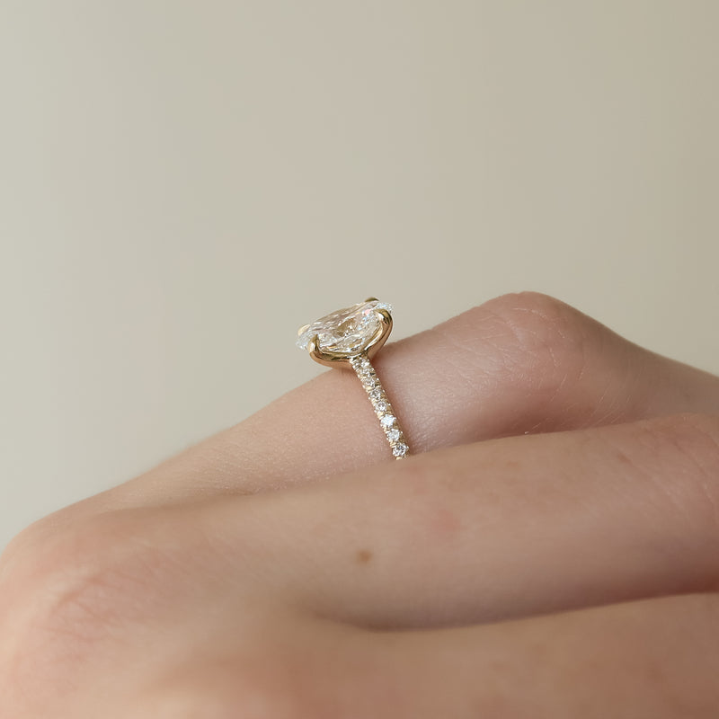 The Pave Ashley Set With A 2 Carat Oval Lab Diamond