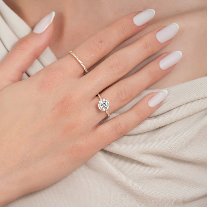 The Pave Ashley Set With A 2 Carat Round Lab Diamond