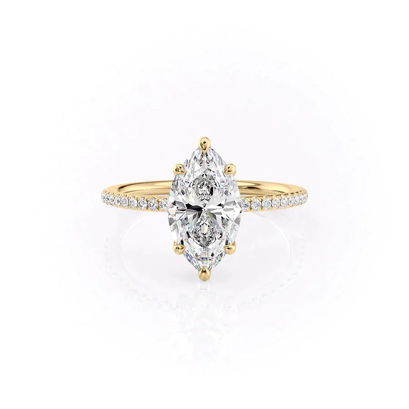 The Pave Ashley Set With A 2 Carat Marquise Lab Diamond