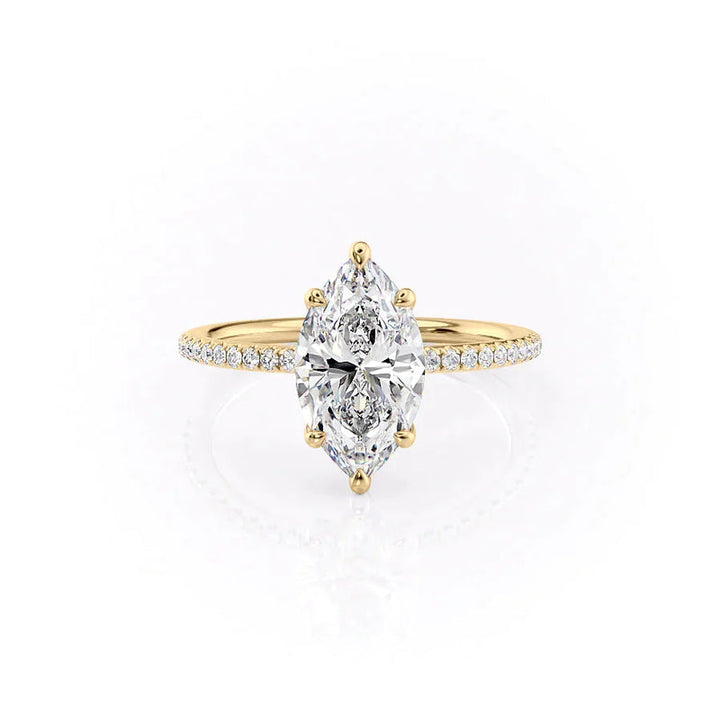 The Pave Ashley Set With A 2 Carat Marquise Lab Diamond