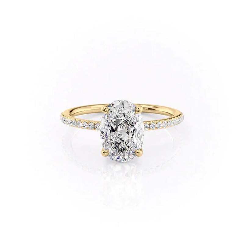 The Pave Ashley Set With A 2 Carat Oval Lab Diamond