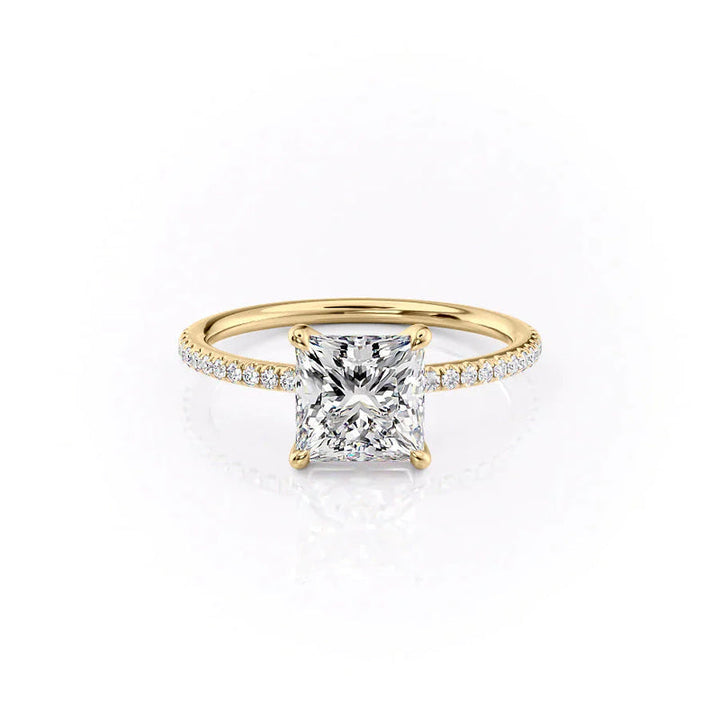 The Pave Ashley Set With A 2 Carat Princess Lab Diamond