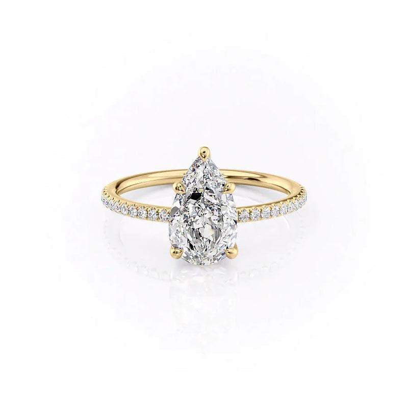 The Pave Ashley Set With A 2 Carat Pear Lab Diamond