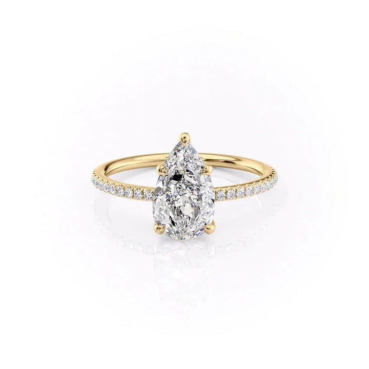 The Pave Ashley Set With A 2 Carat Pear Lab Diamond