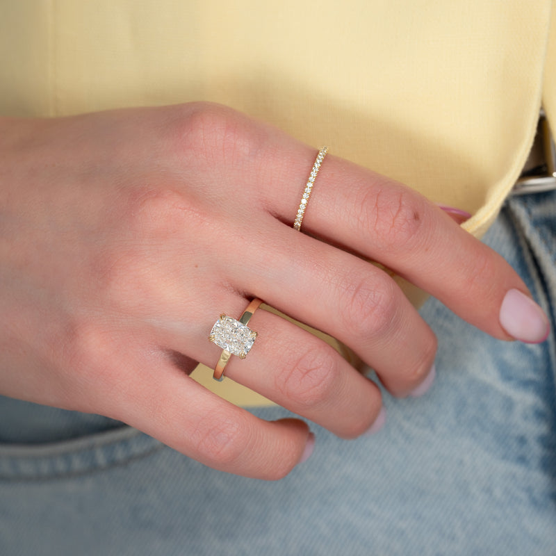 The Eleanor Set With A 2 Carat Elongated Cushion Lab Diamond