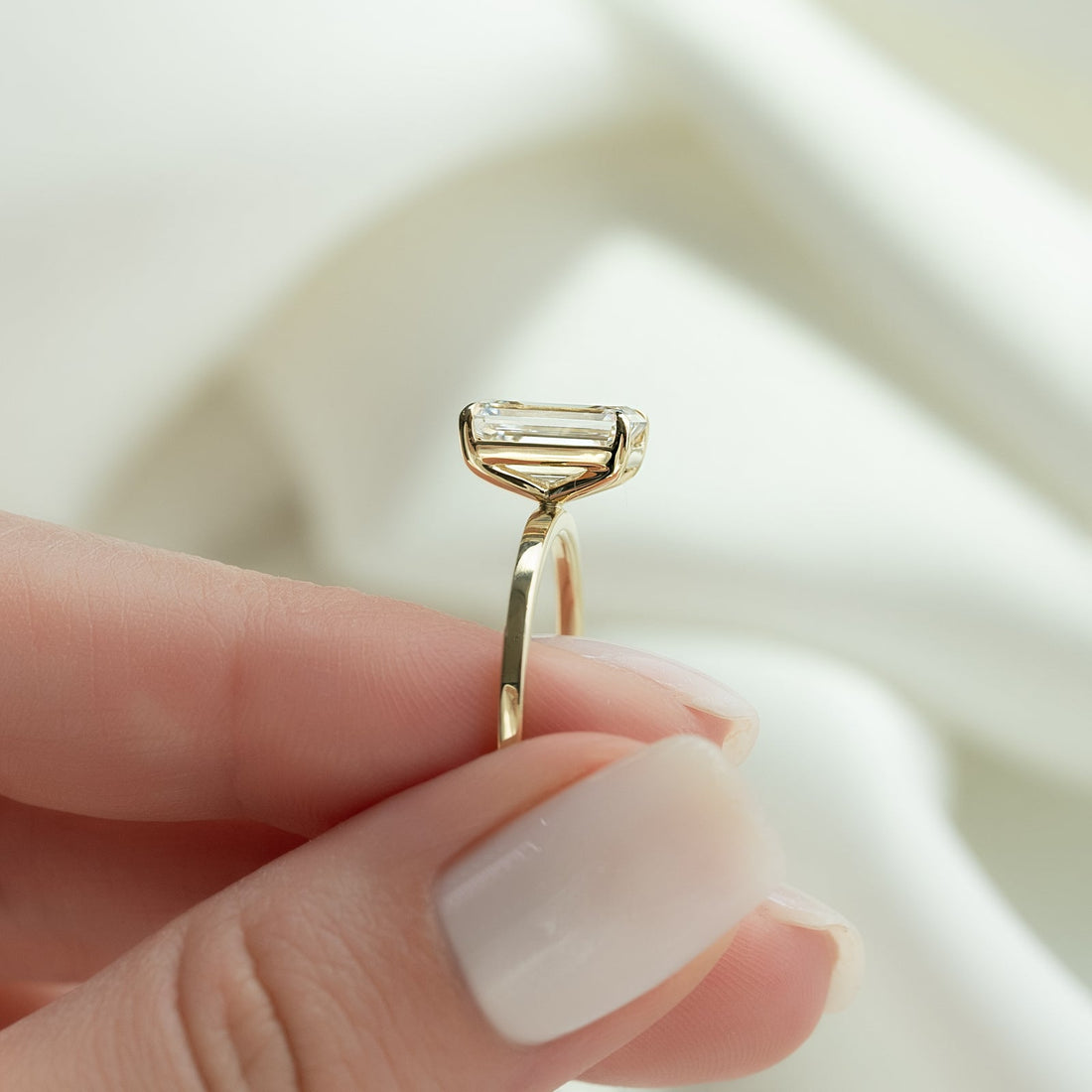 The Eleanor Set With A 2 Carat Emerald Lab Diamond