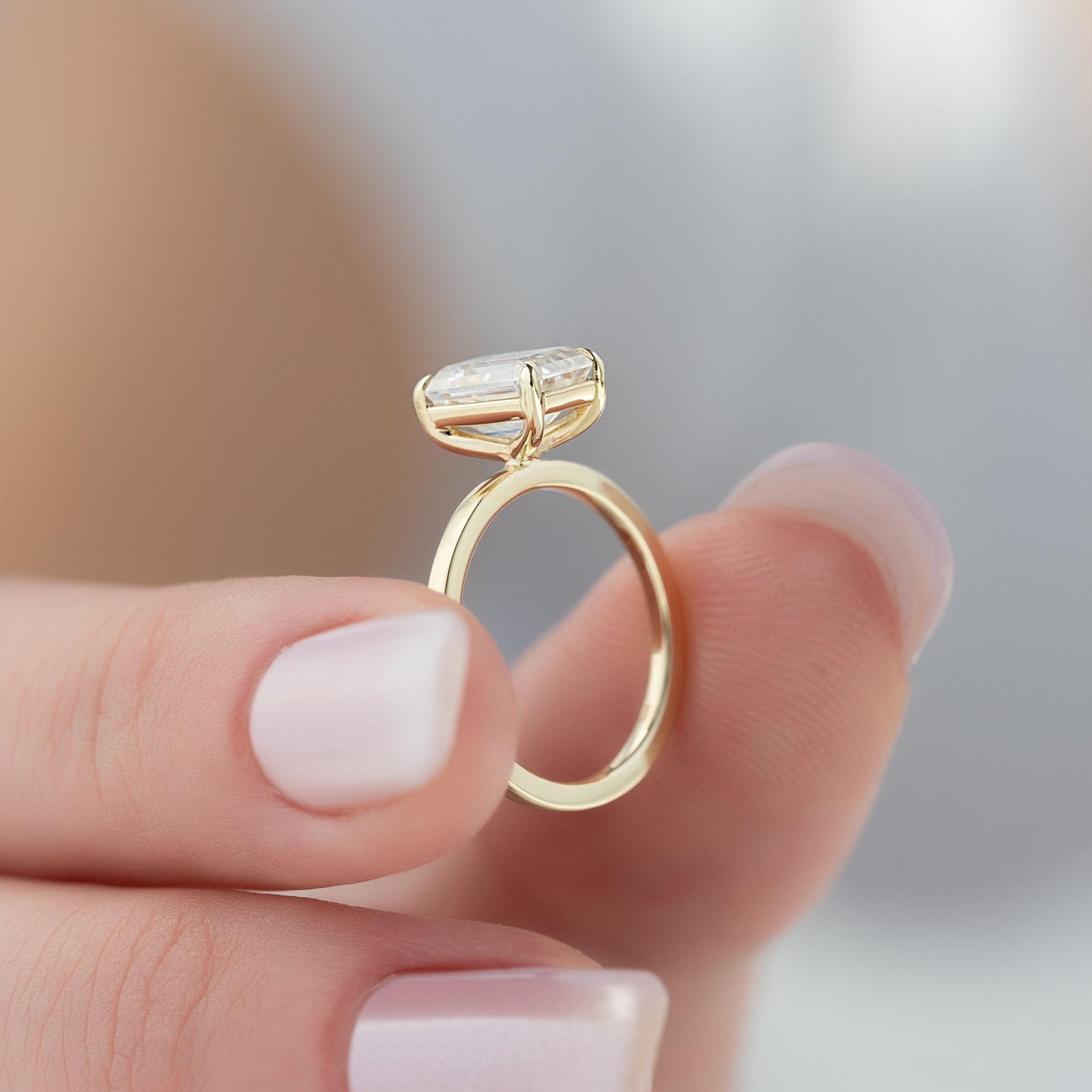 The Eleanor Set With A 2 Carat Emerald Lab Diamond