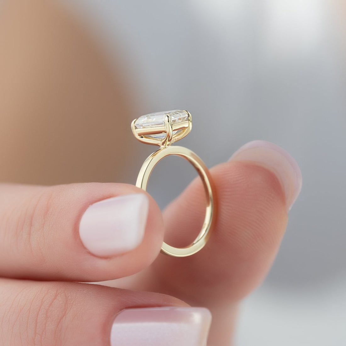 The Eleanor Set With A 2 Carat Emerald Lab Diamond