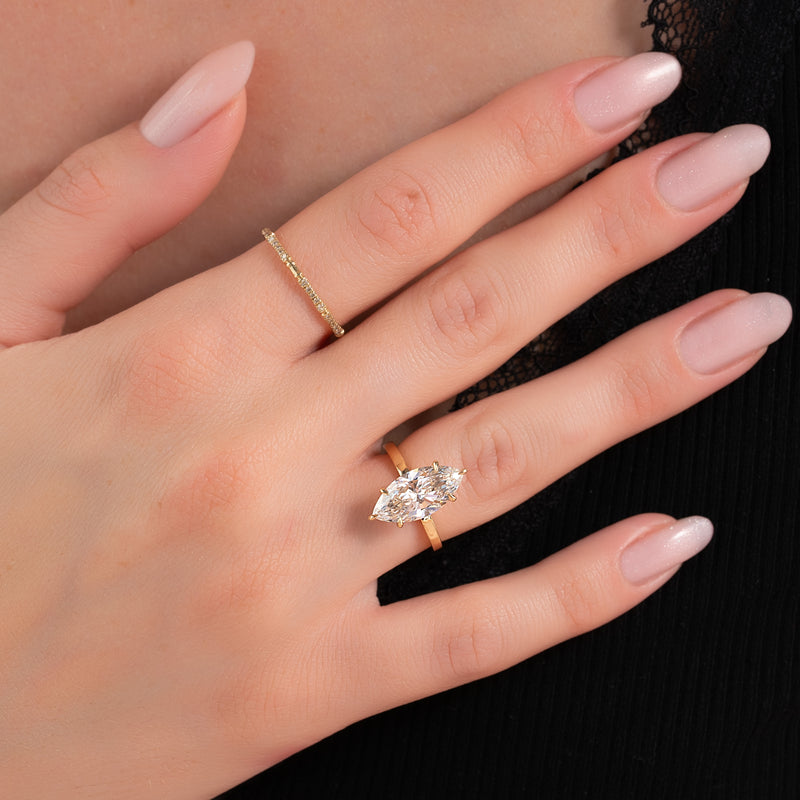 The Eleanor Set With A 2 Carat Marquise Lab Diamond