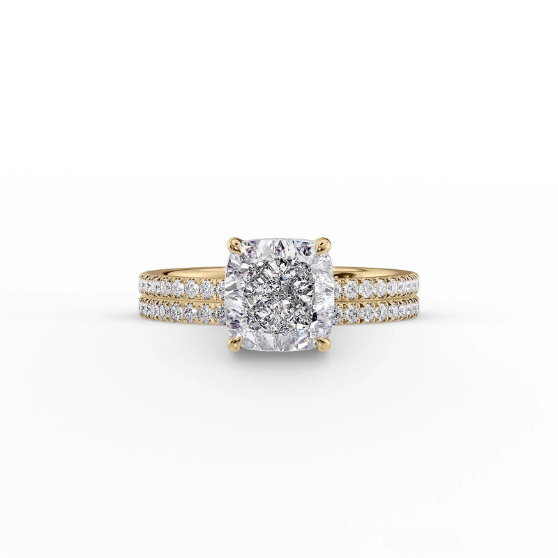 The Pave Eleanor Set With A 2 Carat Cushion Lab Diamond