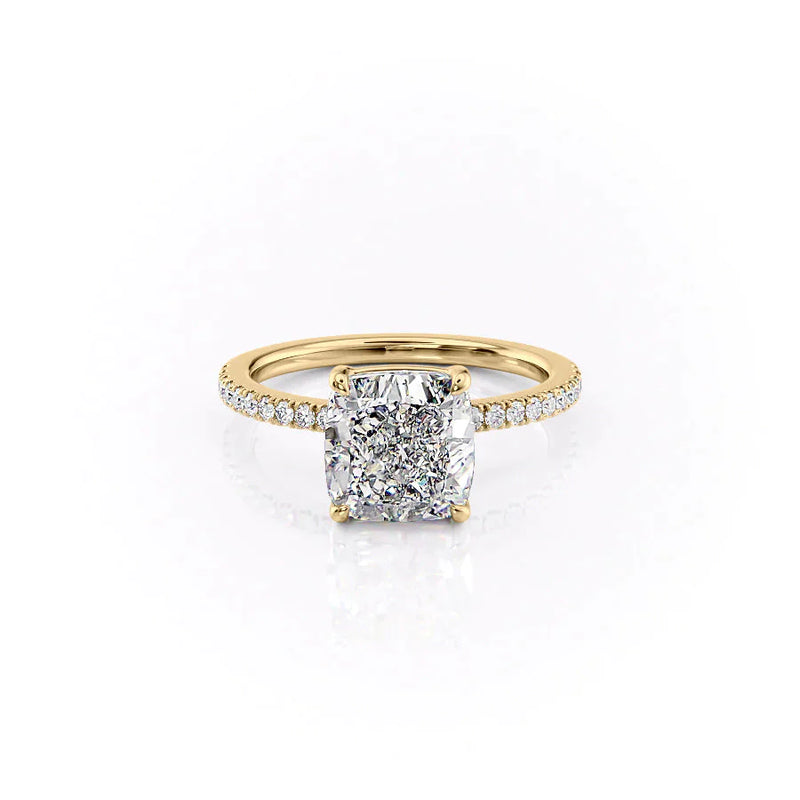 The Pave Eleanor Set With A 2 Carat Cushion Lab Diamond