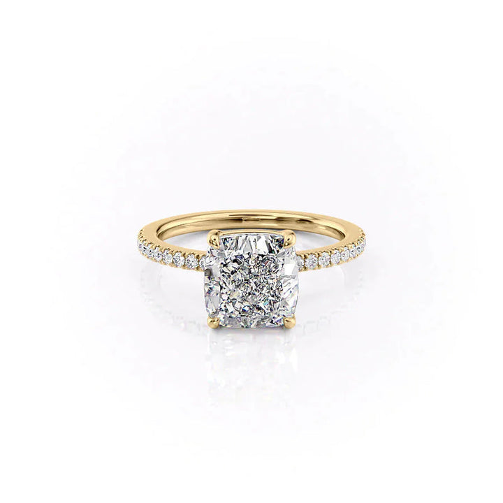 The Pave Eleanor Set With A 2 Carat Cushion Lab Diamond