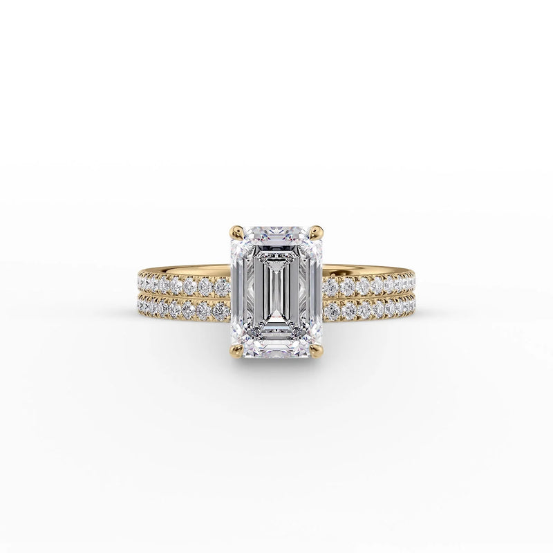 The Pave Eleanor Set With A 2 Carat Emerald Lab Diamond