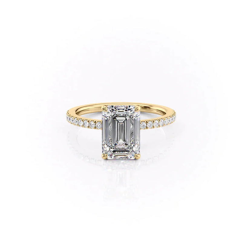 The Pave Eleanor Set With A 2 Carat Emerald Lab Diamond