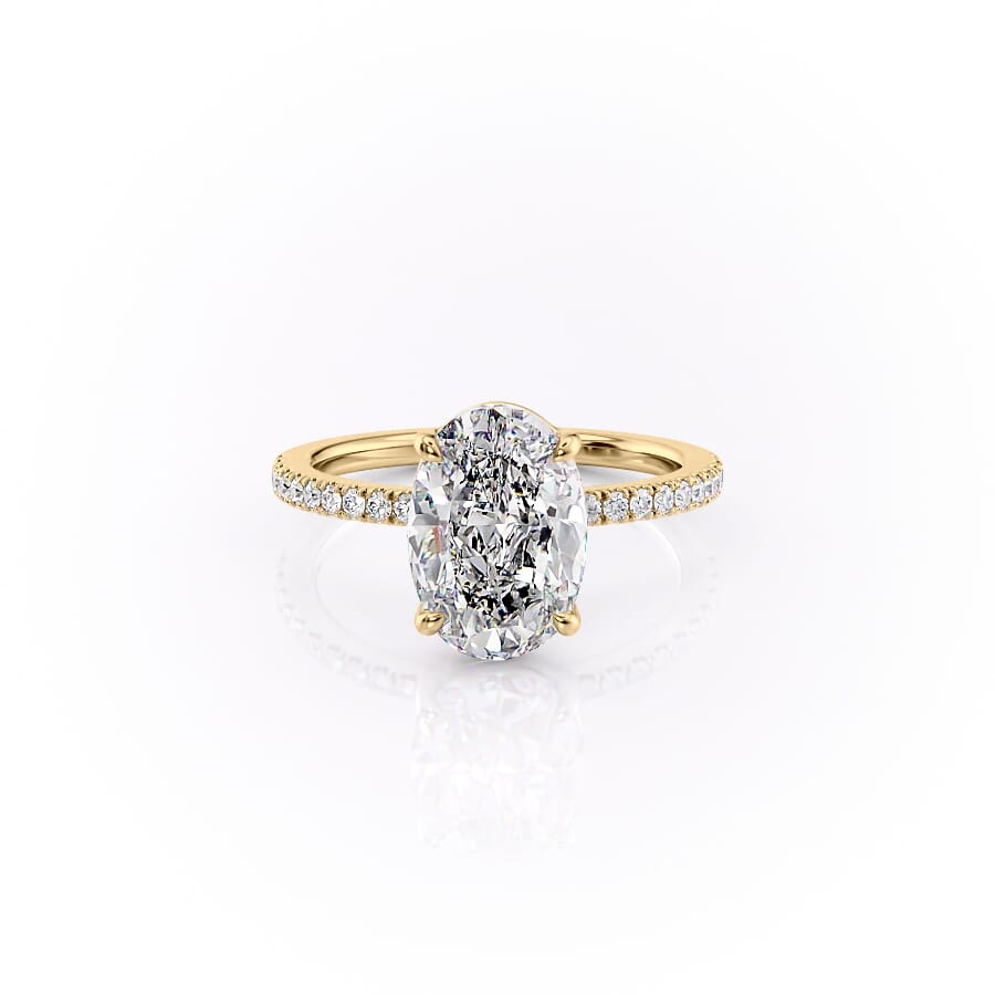 The Pave Eleanor Set With A 2 Carat Oval Lab Diamond