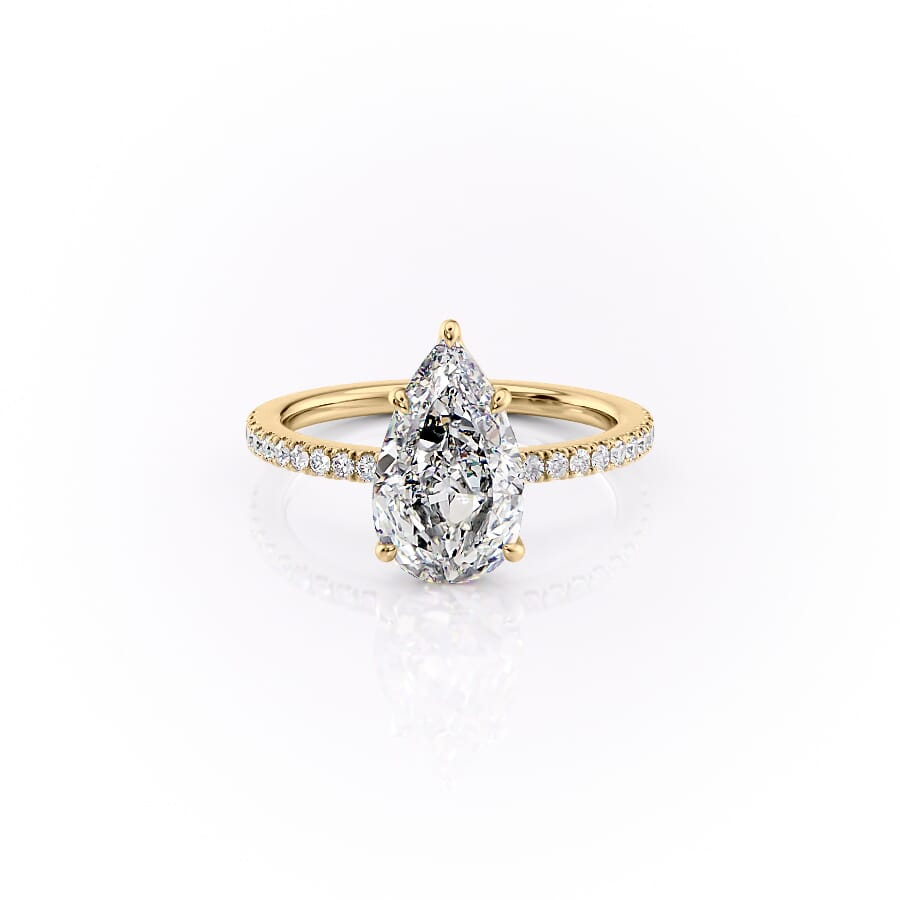 The Pave Eleanor Set With A 2 Carat Pear Lab Diamond