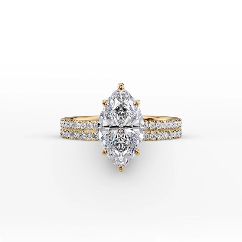 The Pave Eleanor Set With A 2 Carat Marquise Lab Diamond