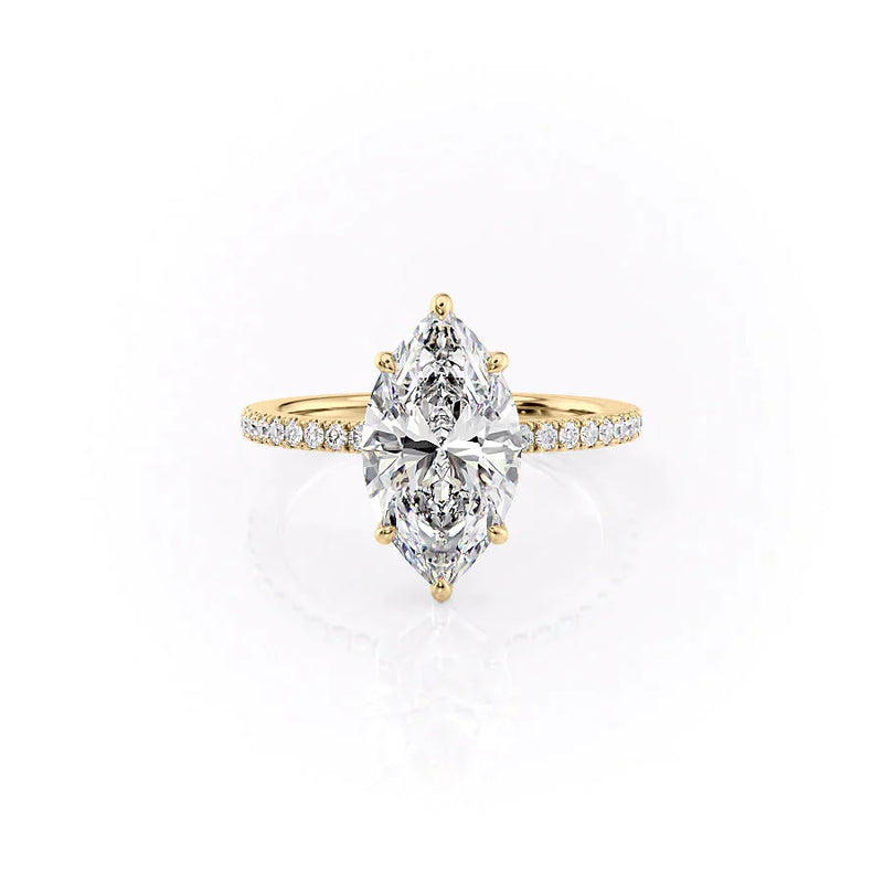 The Pave Eleanor Set With A 2 Carat Marquise Lab Diamond
