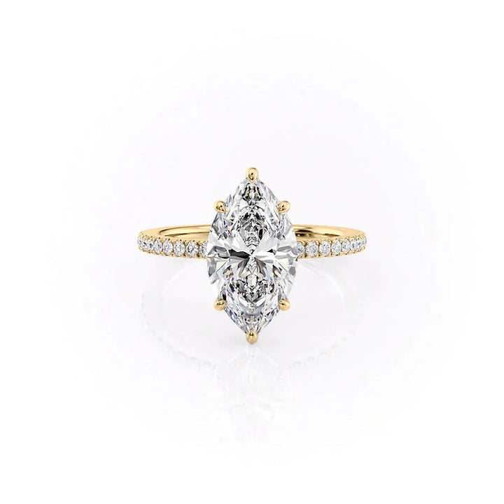 The Pave Eleanor Set With A 2 Carat Marquise Lab Diamond