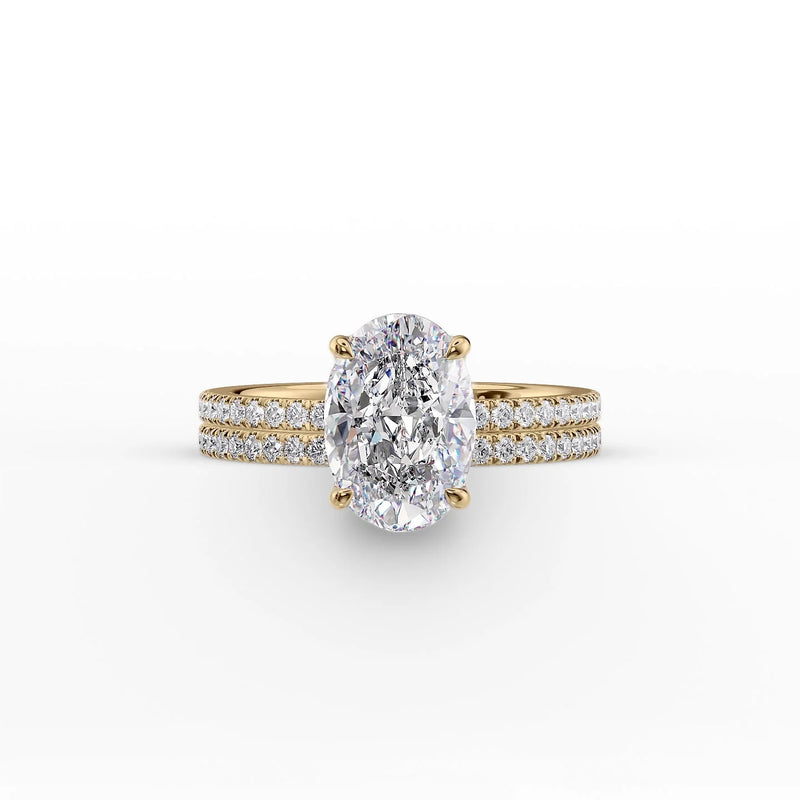 The Pave Eleanor Set With A 2 Carat Oval Lab Diamond