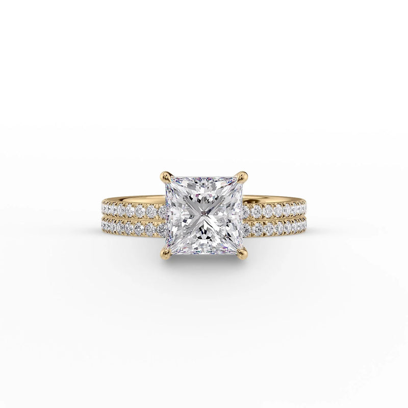 The Pave Eleanor Set With A 2 Carat Princess Lab Diamond