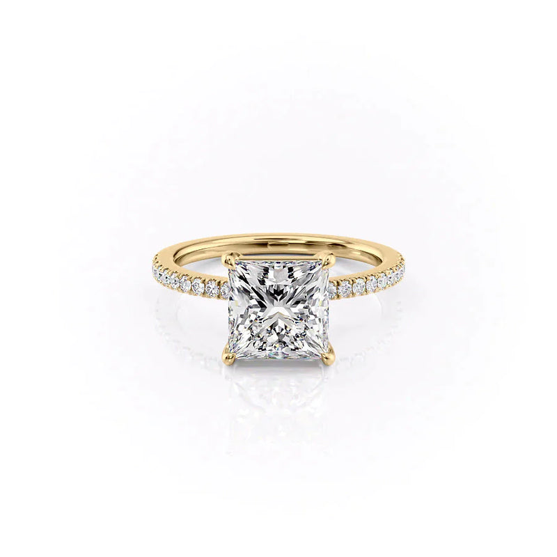 The Pave Eleanor Set With A 2 Carat Princess Lab Diamond