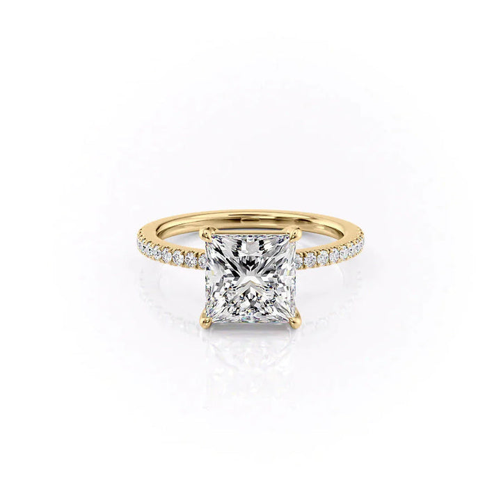 The Pave Eleanor Set With A 2 Carat Princess Lab Diamond