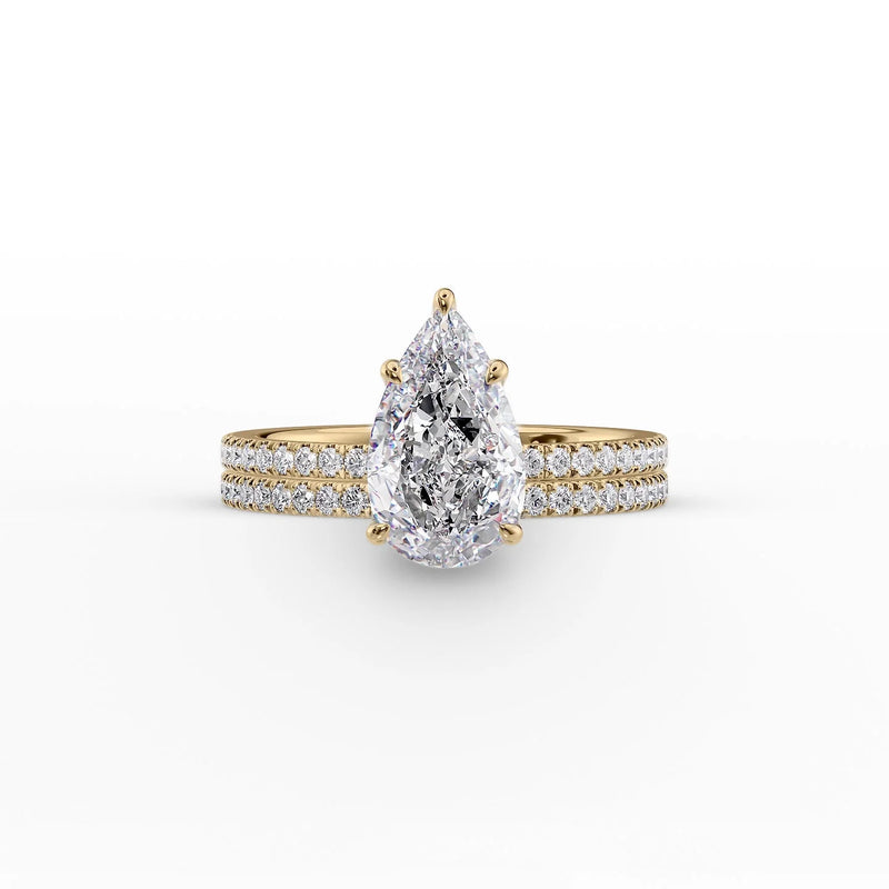 The Pave Eleanor Set With A 2 Carat Pear Lab Diamond