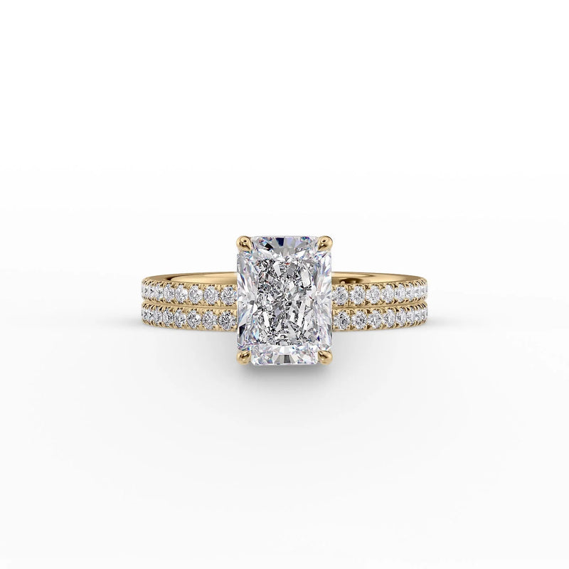 The Pave Eleanor Set With A 2 Carat Radiant Lab Diamond