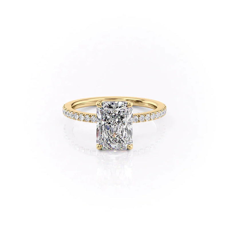 The Pave Eleanor Set With A 2 Carat Radiant Lab Diamond