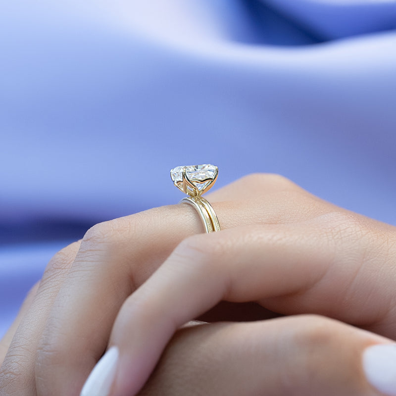 The Alison Set With A 2 Carat Elongated Cushion Lab Diamond