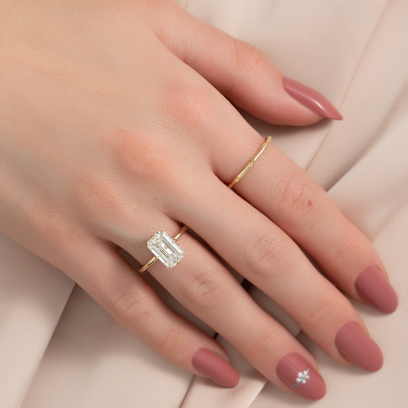 The Alison Set With A 2 Carat Emerald Lab Diamond