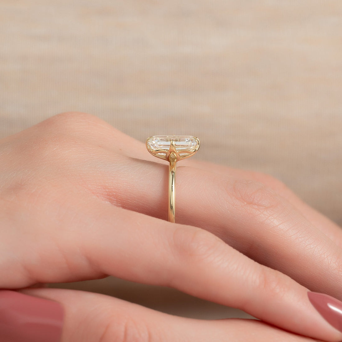 The Alison Set With A 2 Carat Emerald Lab Diamond