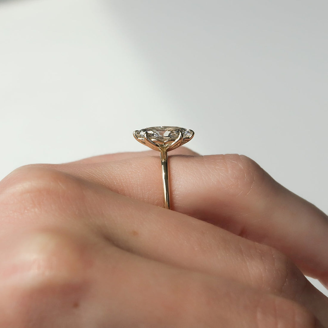 The Alison Set With A 2 Carat Marquise Lab Diamond