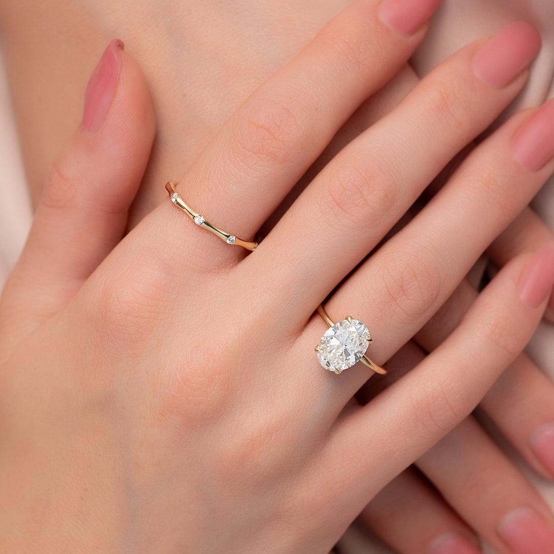 The Alison Set With A 2 Carat Oval Lab Diamond