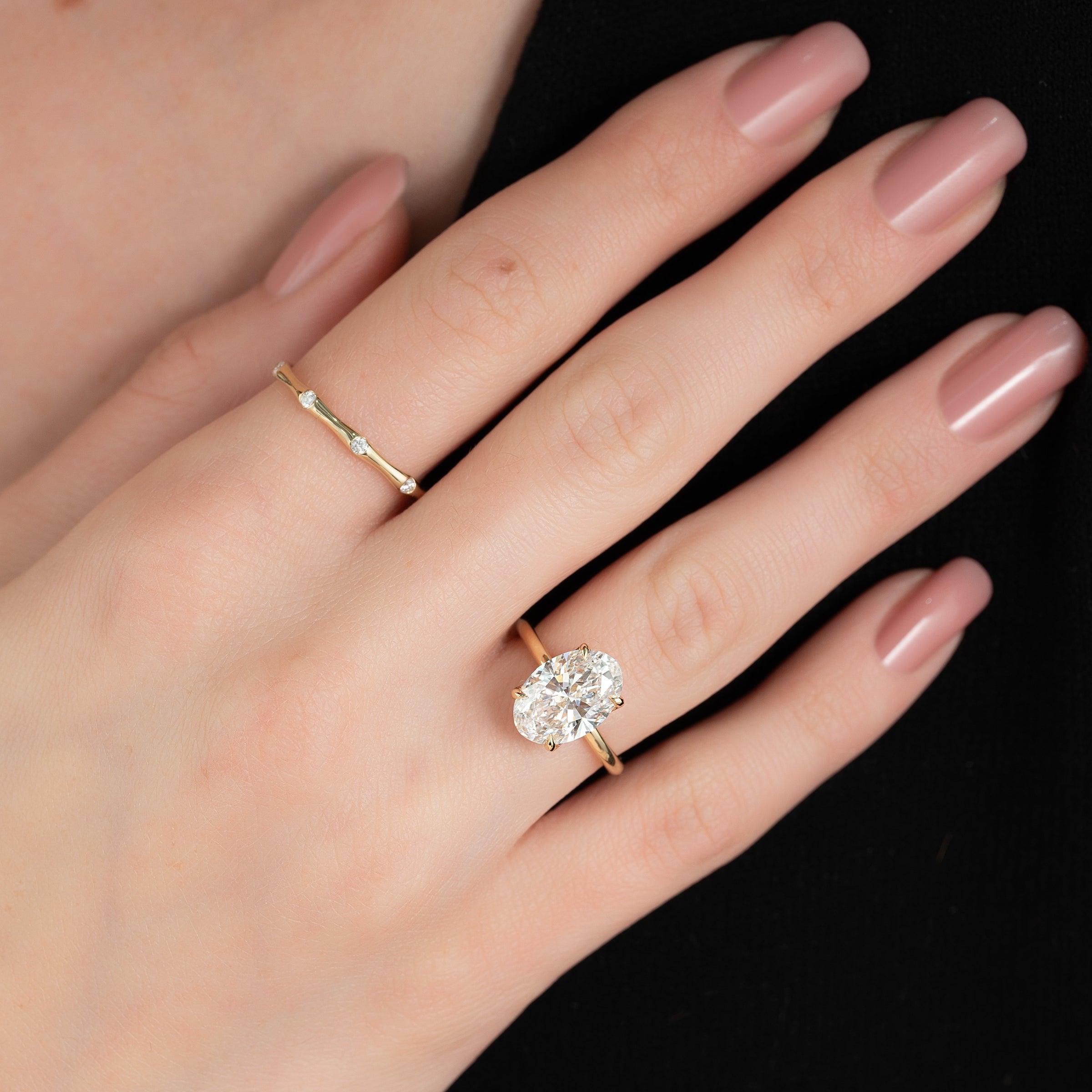 The Alison Set With A 2 Carat Oval Lab Diamond