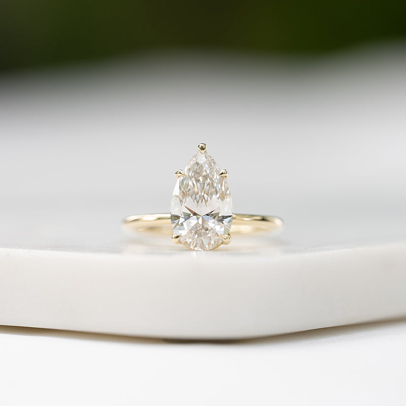 The Alison Set With A 2 Carat Pear Lab Diamond
