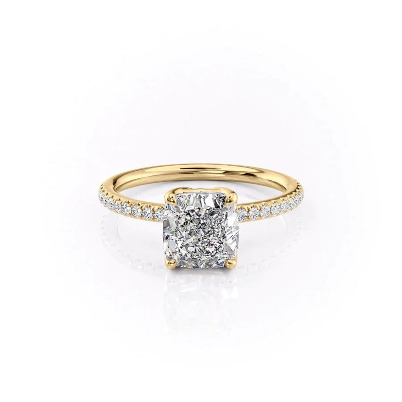 The Pave Alison Set With A 2 Carat Cushion Lab Diamond