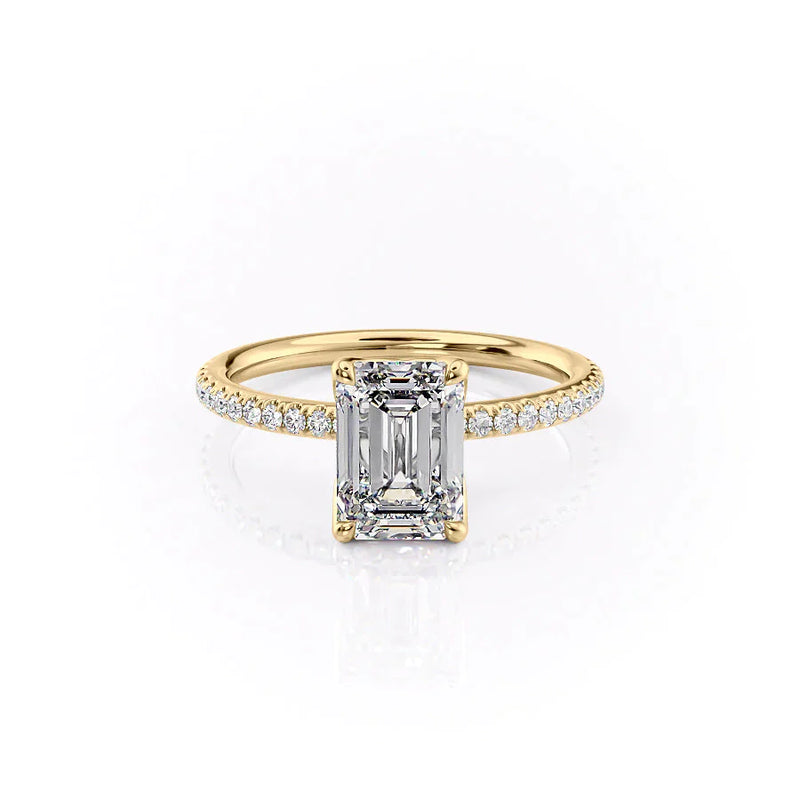 The Pave Alison Set With A 2 Carat Emerald Lab Diamond