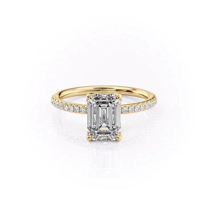 The Pave Alison Set With A 2 Carat Emerald Lab Diamond