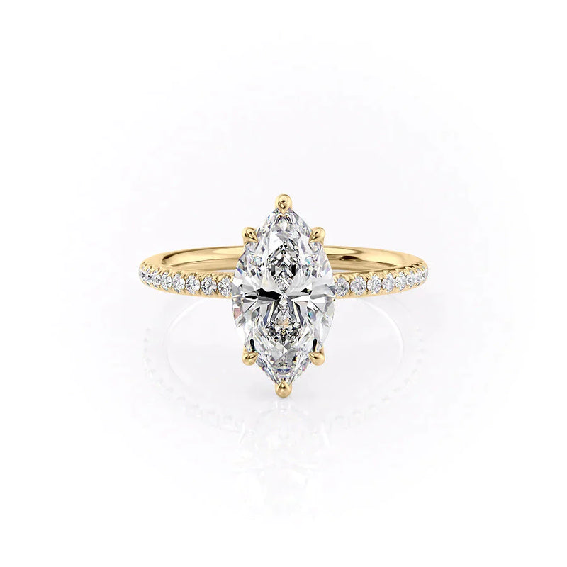 The Pave Alison Set With A 2 Carat Marquise Lab Diamond