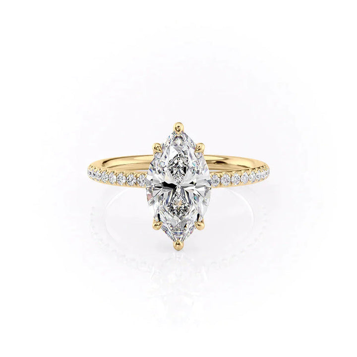 The Pave Alison Set With A 2 Carat Marquise Lab Diamond